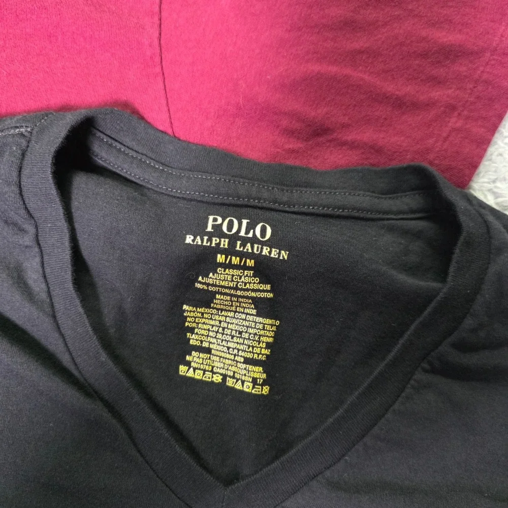 Polo Ralph Lauren Mens M T-Shirt Bundle Burgundy Black Blue Cotton Pony Logo